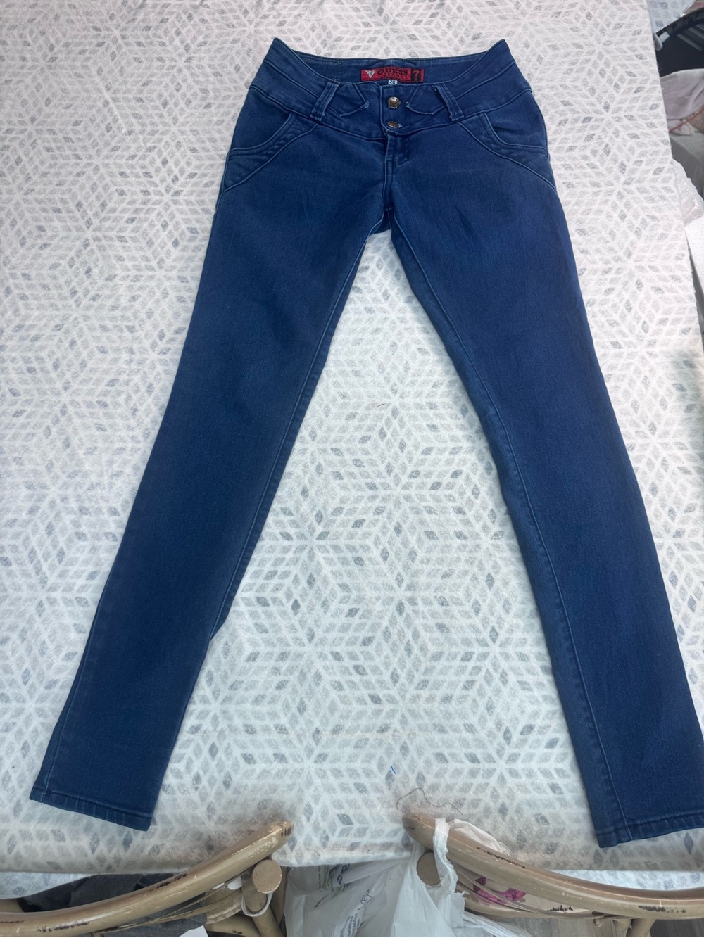 Guess Women's Dark Blue Skinny Jeans Y2K 90’s Vintage Festival Premium Denim